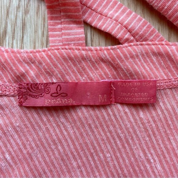 Prana Esme Pink and White Striped Shirt - Size: Medium - Picture 3 of 8